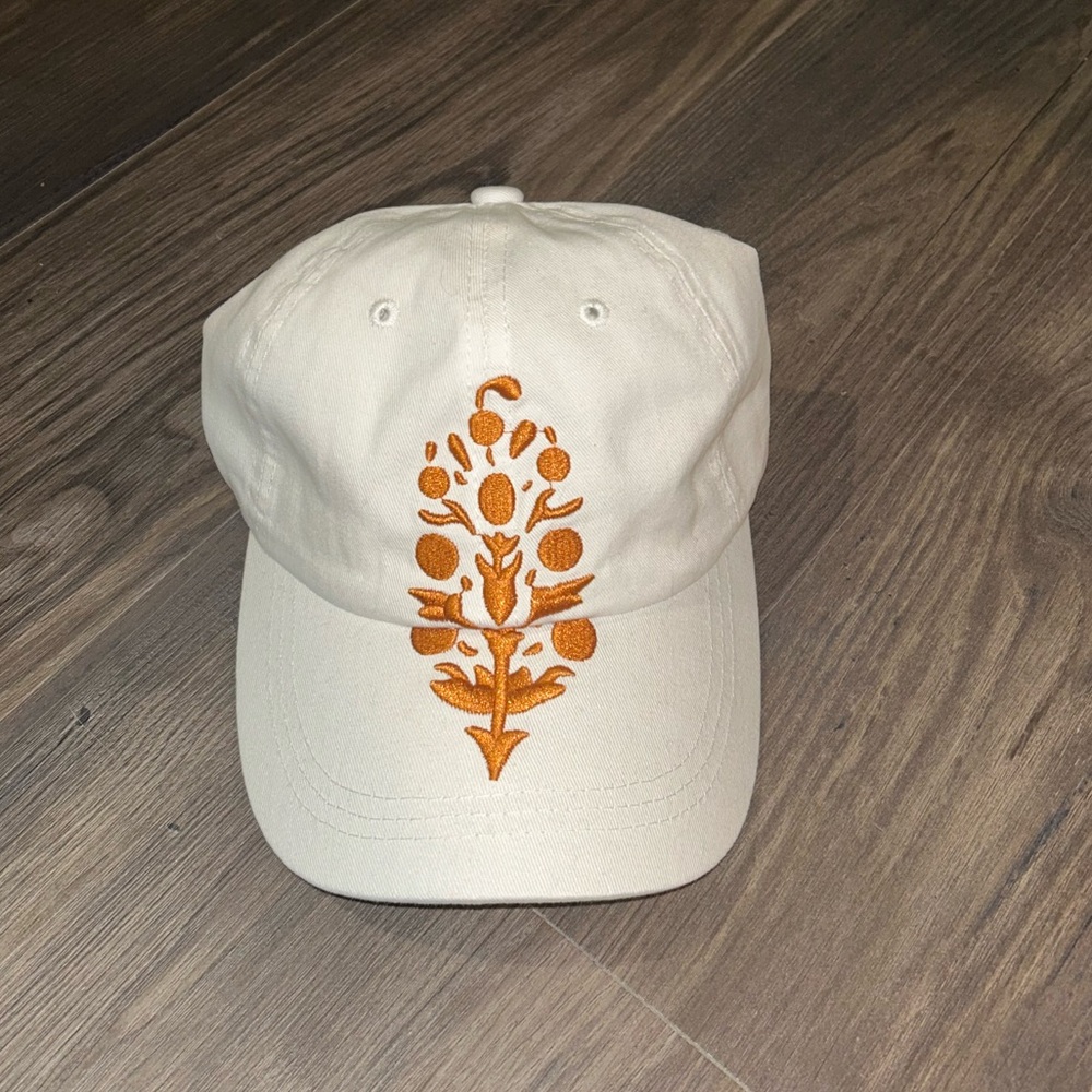 Free People Burnt orange embroidered baseball hat